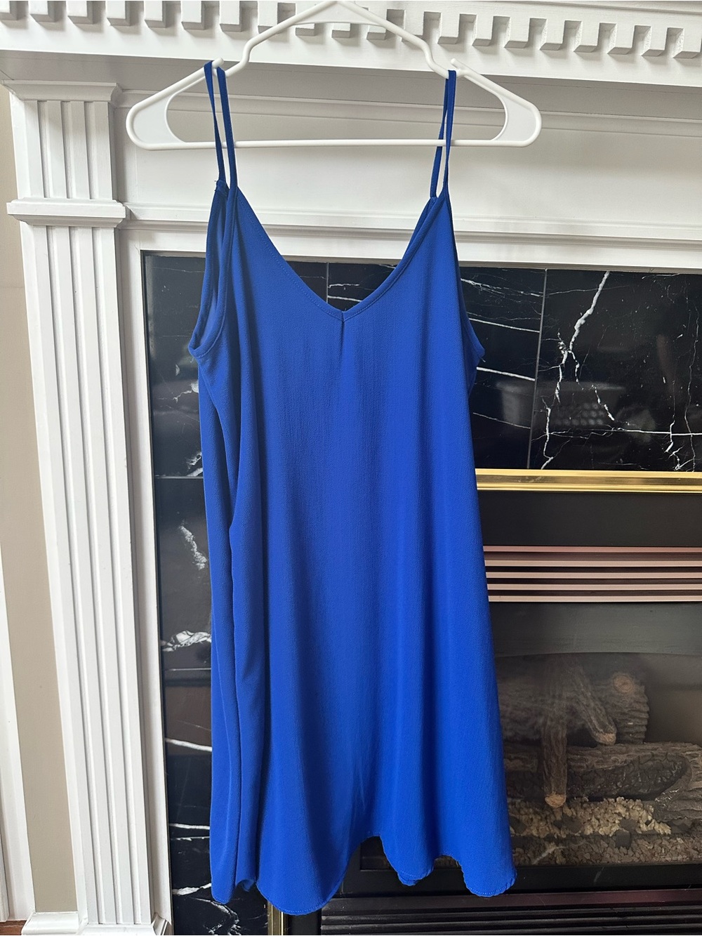 Women’s Blue Slip Dress - Elegant Spaghetti Strap Dress